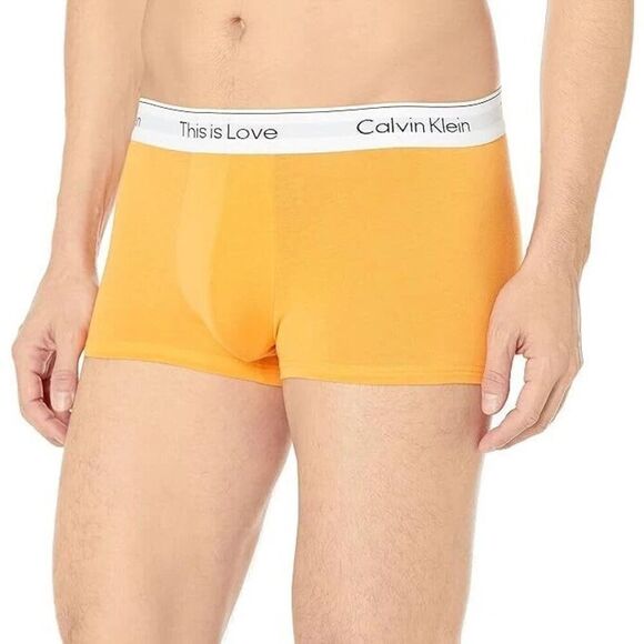 Calvin Klein NB3182800 Men Sz L Orange This is Love Modern Cotton Stretch Trunks - Picture 4 of 5